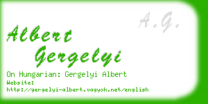 albert gergelyi business card